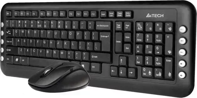 Клавиатура и мышь A4TECH мыши и клавиатуры W 7200N USB черный Комплект и W