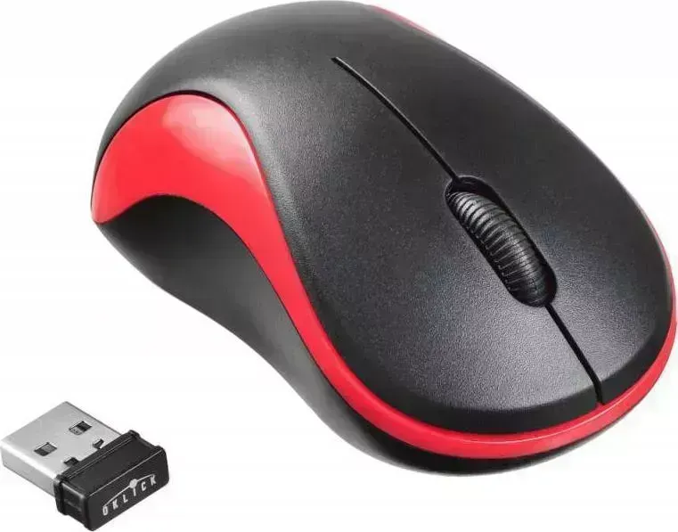 Мышь компьютерная OKLICK 605SW черный/красный USB