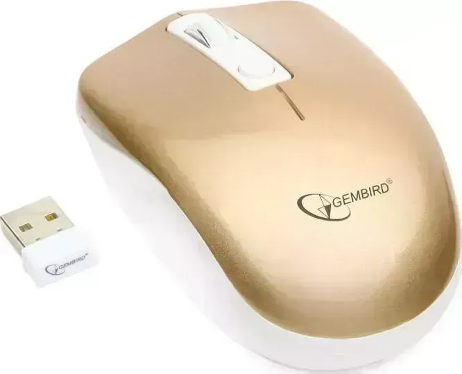 Мышь компьютерная GEMBIRD MUSW-400-G бело-золотой