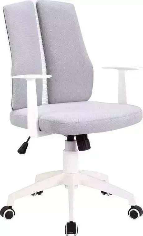 Кресло офисное TetChair LITE белый ткань серый 53