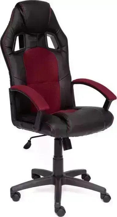 Кресло офисное TetChair DRIVER кож/зам/ткань черный/бордо 36-6/13