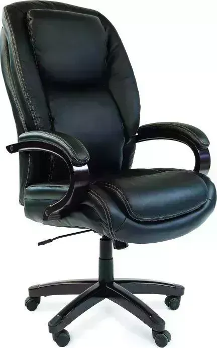 Кресло офисное CHAIRMAN 408, кожа+PU, черн. N