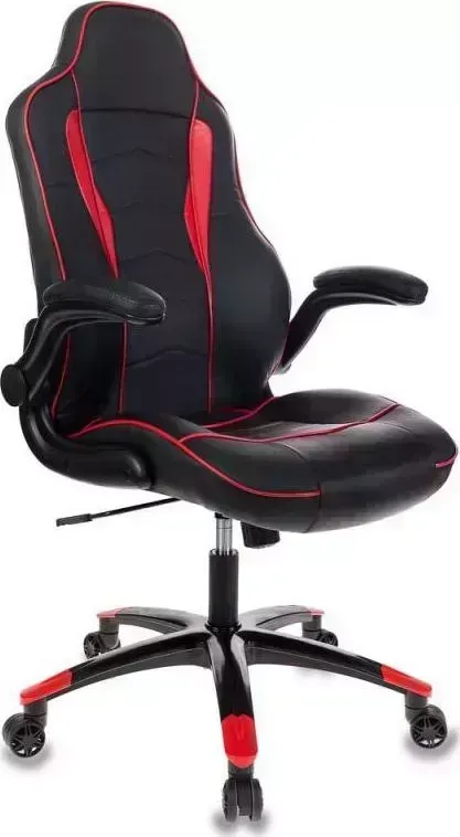 Кресло офисное БЮРОКРАТ VIKING-2/BL+RED черный/красный искусственная кожа
