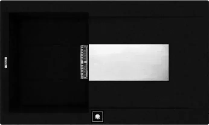 Мойка кухонная Elleci SIREX 400 Electro vitrotek Black (86) левая