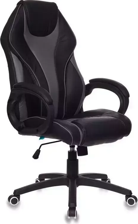 Кресло офисное БЮРОКРАТ T-702/BL+GREY черный/серый искусственная кожа