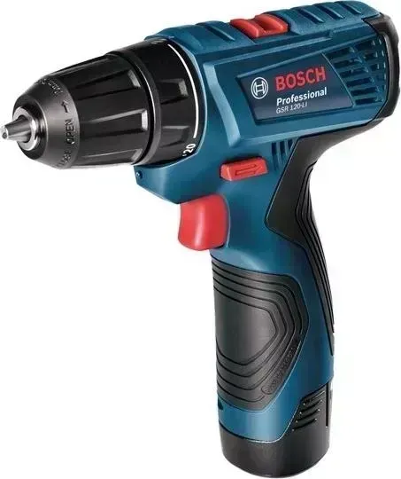 Дрель BOSCH GSR 120-Li (+ набор сверел 12шт + набор бит 11шт) (06019F7004)