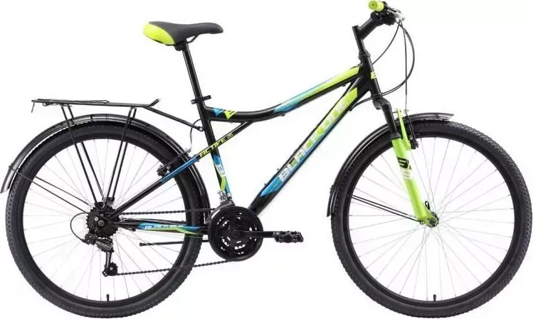 Велосипед BLACK ONE Active 26 чёрный/зелёный/голубой 18 (H000009932)