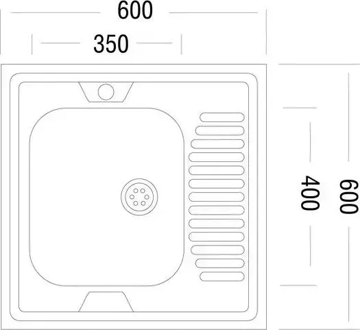 Мойка кухонная UKINOX Standart NOR-5 STD 600.600---5С (правая)