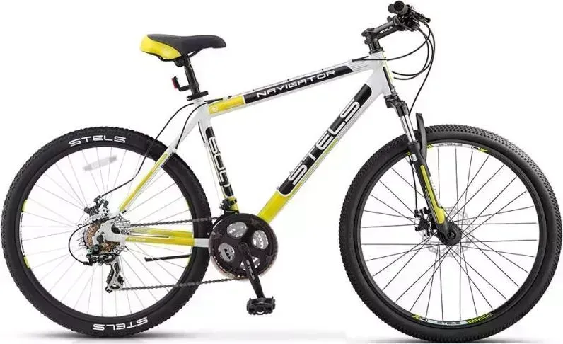 Велосипед STELS Navigator-600 MD 26" V030 Белый/чёрный/жёлтый (рама 18")