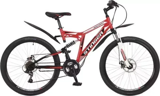 Велосипед STINGER 26 HIGHLANDER 100D 16 красный (26SFD.HILAND1D.16RD7)