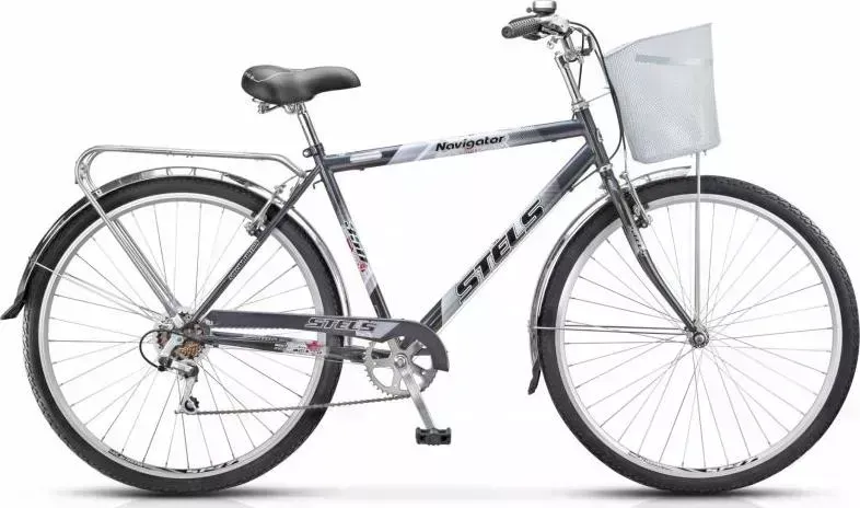 Велосипед STELS Navigator-350 Gent 28 Z010 Чёрный + корзина (рама 20) (1 коробка+корзина)