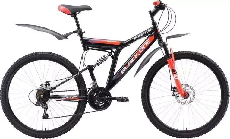 Велосипед BLACK ONE Phantom FS 26 D чёрный/красный/белый 20" (H000009987)