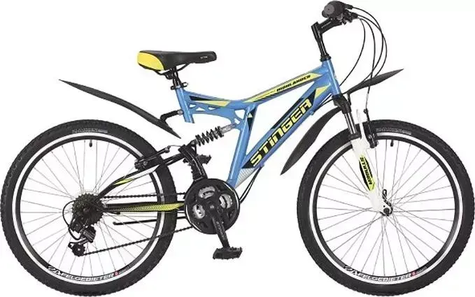 Велосипед STINGER 24" HIGHLANDER 100V 14" синий (24SFV.HILAND1.14BL7)