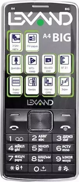 Смартфон LEXAND A4 BIG (черный)