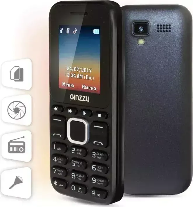 Мобильный телефон GINZZU M102D MINI черный