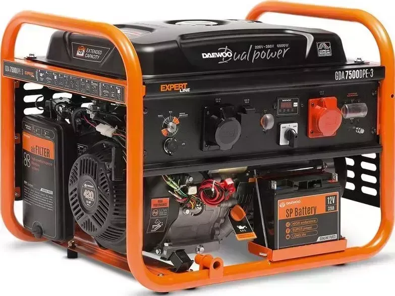Генератор Daewoo Power Products Электрогенератор GDA 7500DPE-3