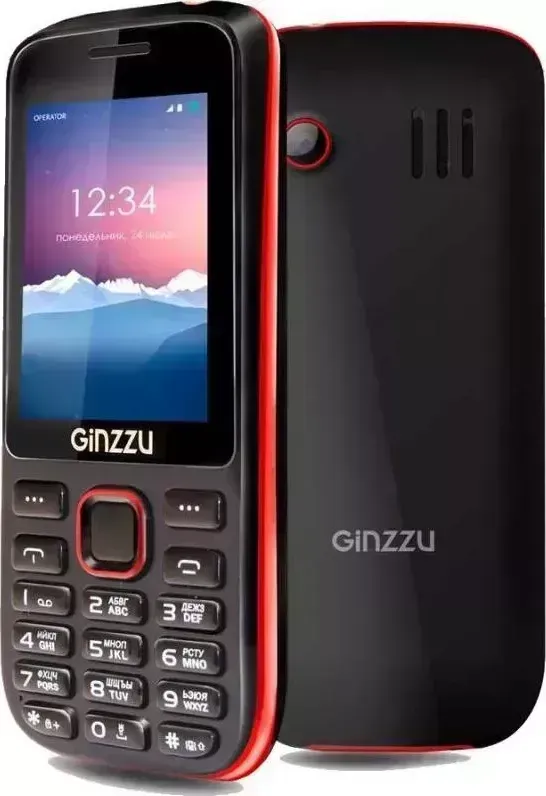 Мобильный телефон GINZZU M201 черный/красный