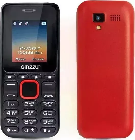 Мобильный телефон GINZZU M102D mini черный/красный
