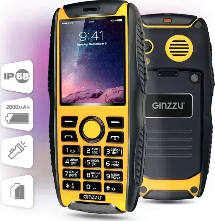 Смартфон GINZZU R41D черный/оранжевый