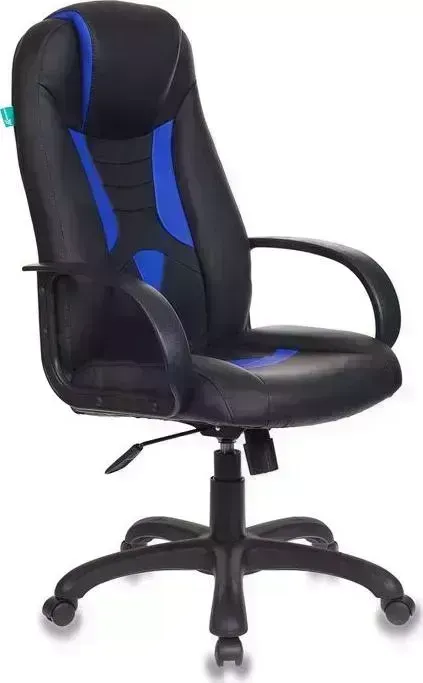 Кресло офисное БЮРОКРАТ VIKING-8/BL+BLUE черный/синий искусственная кожа