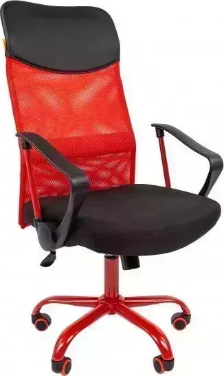Кресло офисное CHAIRMAN 610 15-21 черный + TW красный /CMet