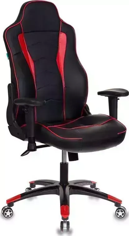 Кресло офисное БЮРОКРАТ VIKING-3/BL+RED черный/красный искусственная кожа