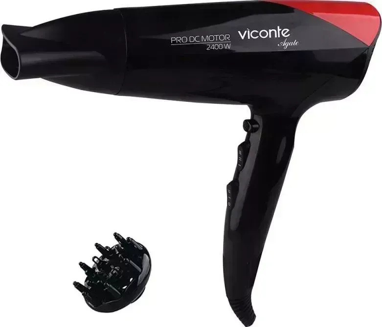 Фен VICONTE VC-3725 черный/красный