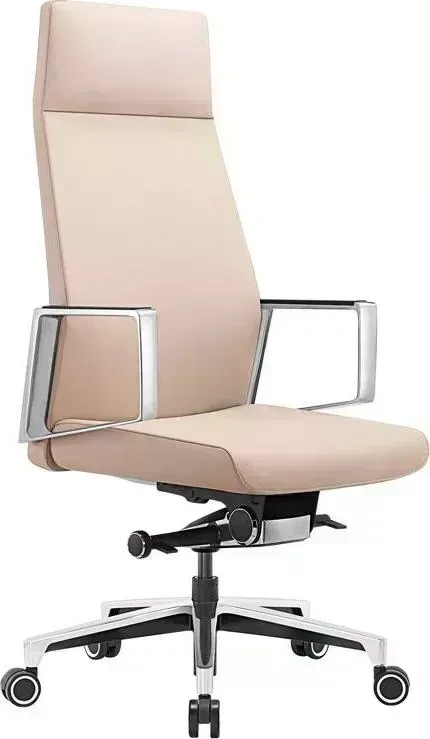 Кресло офисное БЮРОКРАТ _JONS/BEIGE бежевый кожа крестовина алюминий