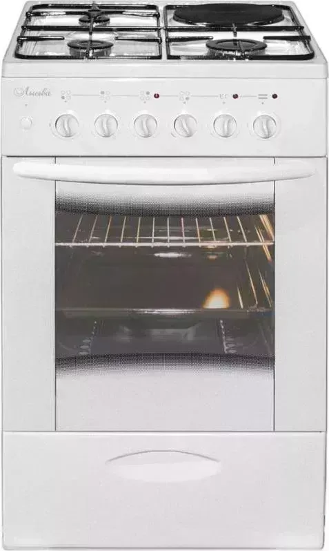Плита газовая ЛЫСЬВА ЭГ 1/3г14 М2С-2у белый (стеклянная крышка)