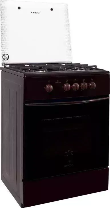 Плита газовая GRETA 600 исп. 16 коричневая (стекл. крышка) (GG6070CG28(B))