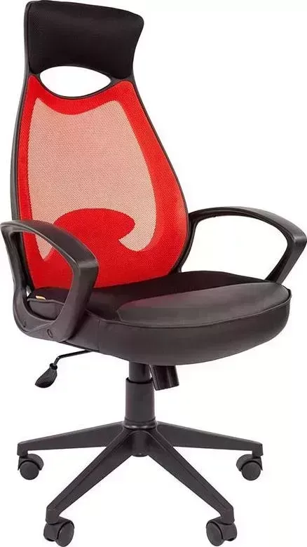 Кресло офисное CHAIRMAN 840 черный пластик TW-69 красный