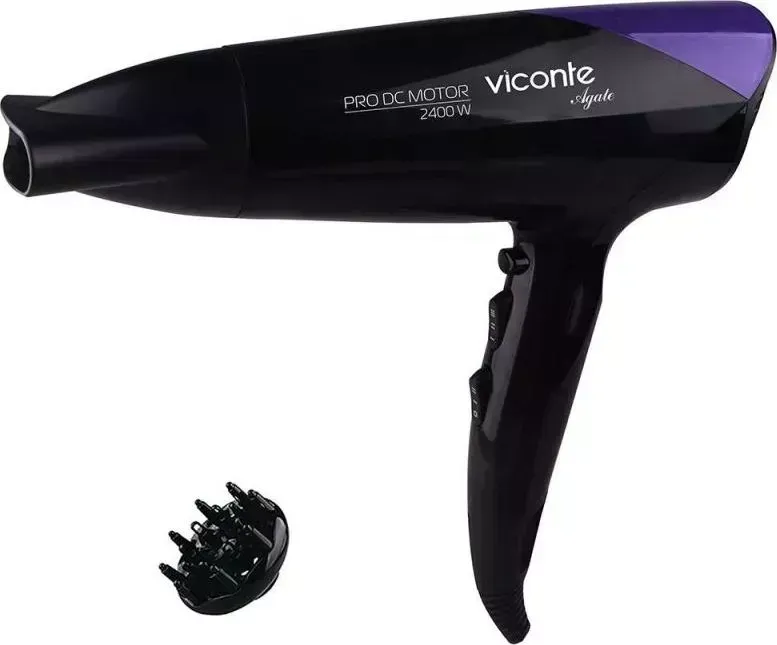 Фен VICONTE VC-3725 черный/фиолетовый