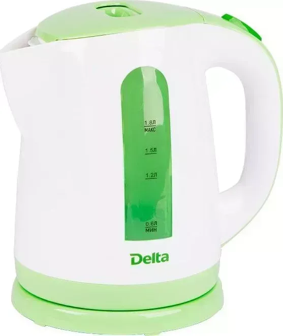 Чайник электрический DELTA DL-1326 белый с зеленым