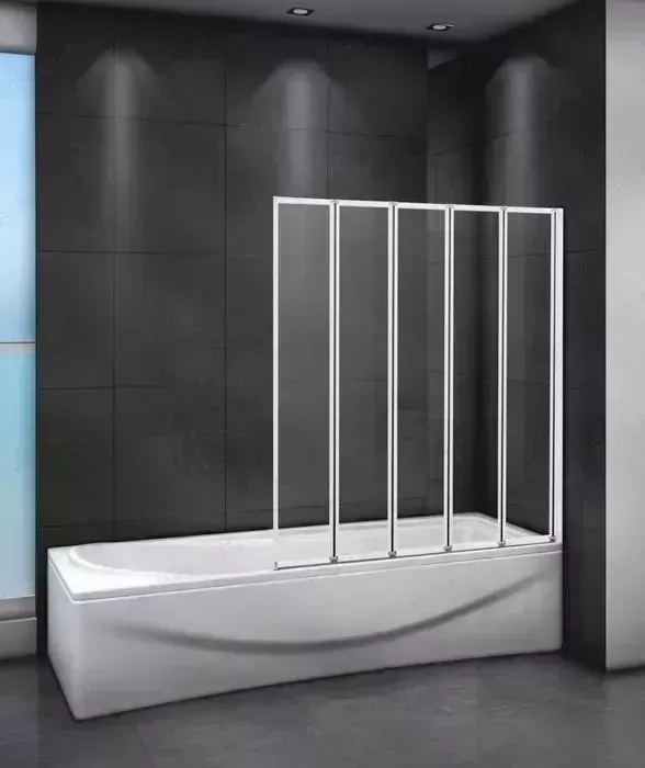 Шторка для ванны CEZARES Relax V-5 120x140 правая, матовая Punto, серый (RELAX-V-5-120/140-P-Bi-R)