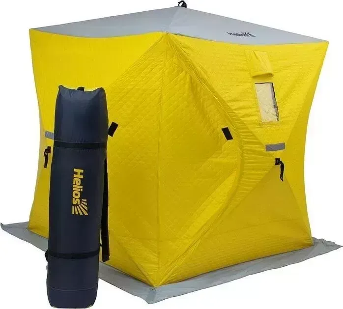 Палатка HELIOS утепл. Куб 1,8х1,8 yellow/gray (HS-ISCI-180YG)