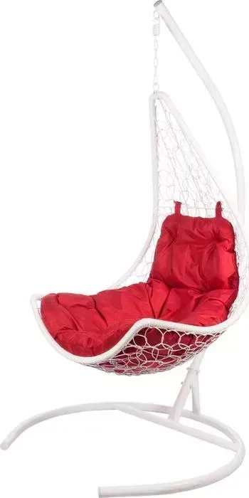 Подвесное кресло BiGarden Wind white красная подушка