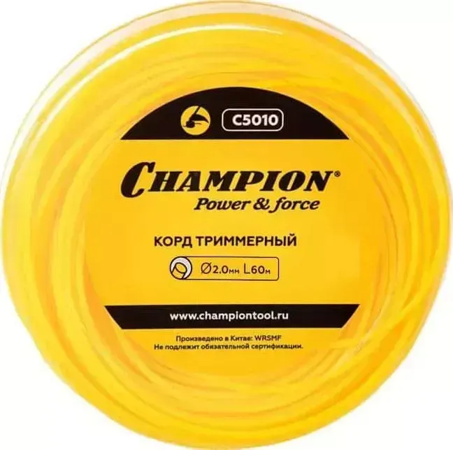 Леска триммерная CHAMPION 2.0мм 60м круглая Round (C5010)