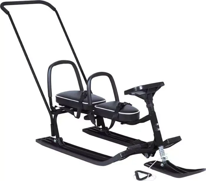 Снегокат БАРС 505 TWINS BABY PUSH разборный для двоих, чёрный