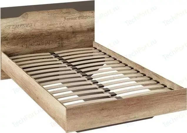 Кровать ТриЯ (1200) Пилигрим ТД-276.00.01 дуб каньон светлый фон серый