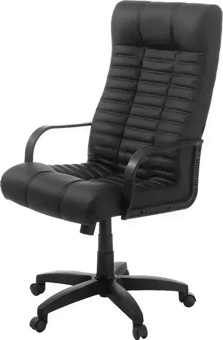 Кресло офисное Фабрикант Атлант кожа иск., DO, №350 черный, ТГ, PL 680, PL, ролик ст.