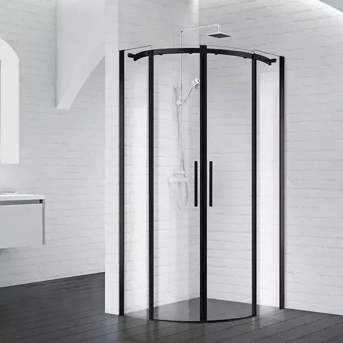 Душевой уголок BELBANGO Acqua R-2 90х90 прозрачный, черный (ACQUA-R-2-90-C-NERO)