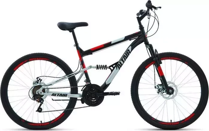 Велосипед Altair MTB FS 26 2.0 disc (2021) 18 черный/красный
