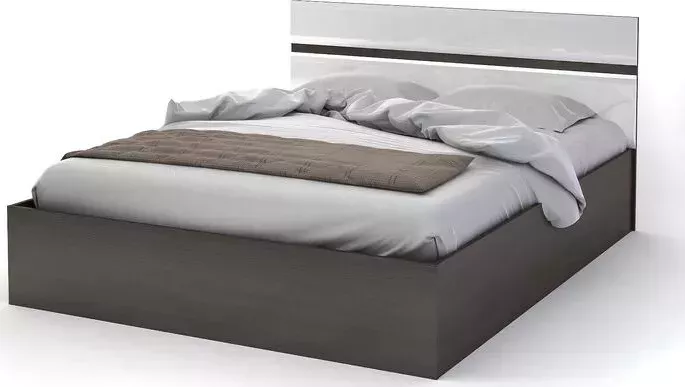 Кровать НИКА 1,4 м спальня Вегас белый глянец