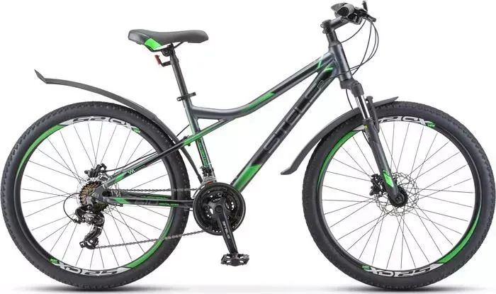 Велосипед STELS Navigator-710 MD 27.5" V020 18" Антрацитовый/зелёный/чёрный