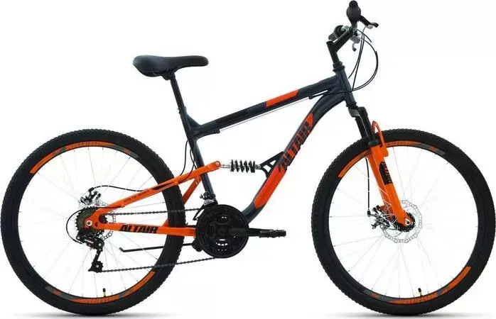 Велосипед Altair MTB FS 26 2.0 disc (2021) 16 темно-серый