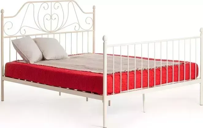 Кровать TetChair Eric Wood slat base металл 160x200 (Queen bed) белый (butter white)