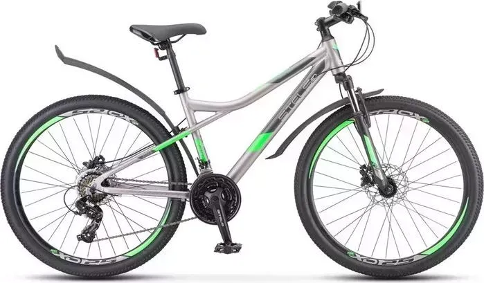 Велосипед STELS Navigator-610 D 26" V010 16" Серый/зелёный