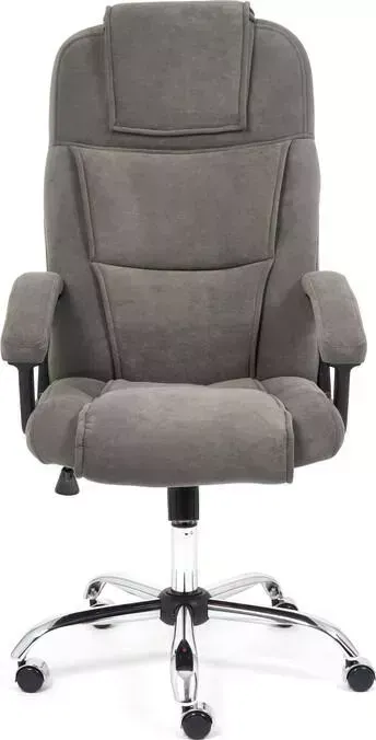 Кресло офисное TetChair Bergamo (хром) флок серый 29