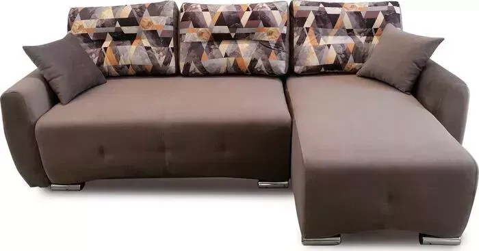 Диван угловой MGroup Марсель (МАХХ 323 (какао), Snow brown подушки)