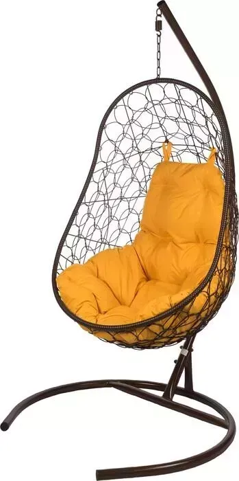 Подвесное кресло BiGarden Easy brown оранжевая подушка